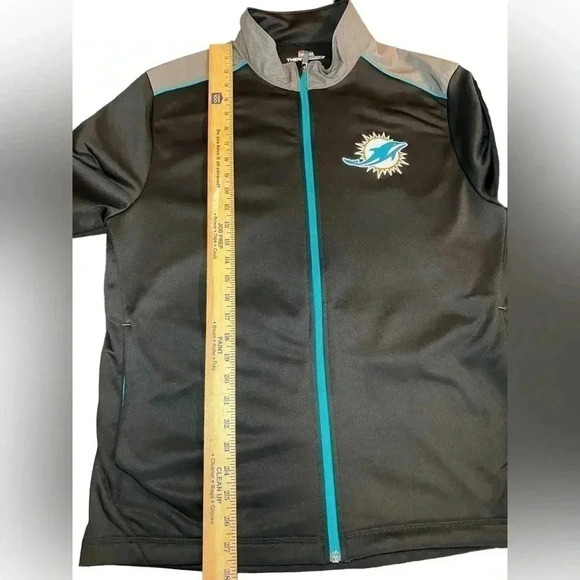 Men's NFL Miami Dolphins Therma Base Zip up Majestic Large EUC - Picture 6 of 8